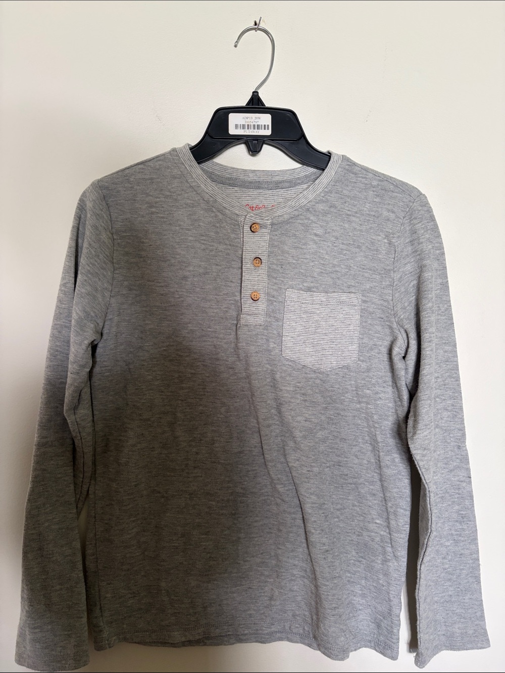 Cat & Jack Boys' Long-Sleeve Henley Shirt - Heather Gray